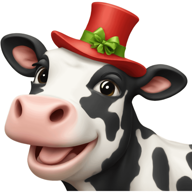 Happy new year with cow emoji