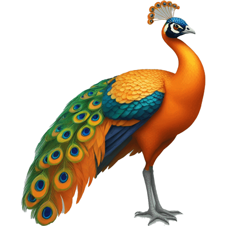 Orange peacock emoji