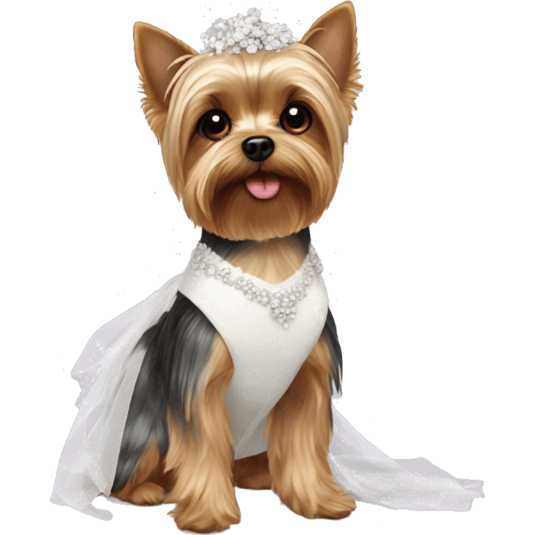 Yorkie in a wedding dress emoji