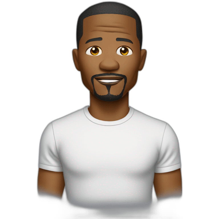 actor Jamie Foxx wearing t-shirt emoji