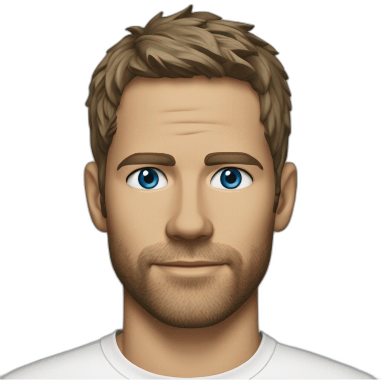 actor paul walker blue eyes with a t-shirt on emoji