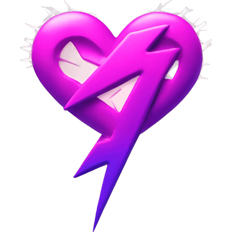 Pink Thunder bolt crossed through a heart emoji