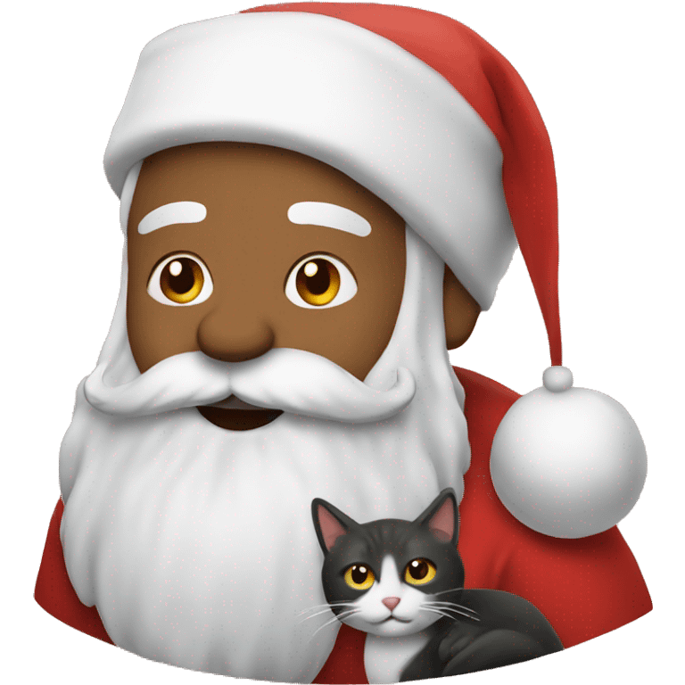 Santa holding a cat emoji