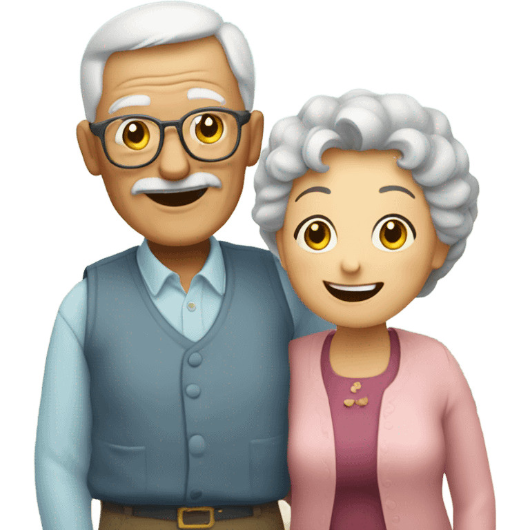 Happy grandpa and grandma  emoji