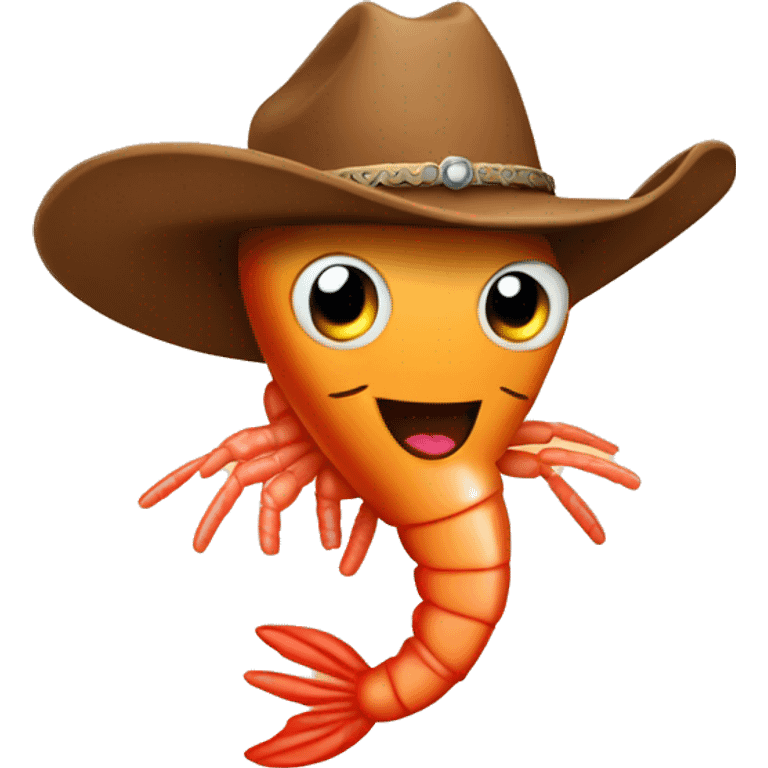 Shrimp with cowboy hat emoji