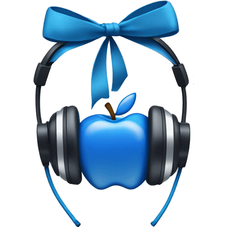 make blue apple air max head phone with blue bows emoji