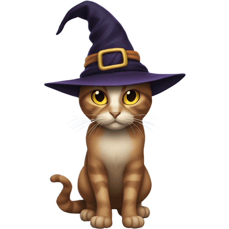 Cat with a witch hat and jacked legs emoji