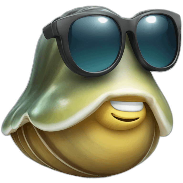  smiling mussel with sunglasses emoji