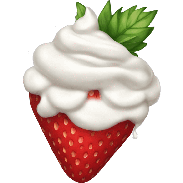 strawberries with whipped cream emoji