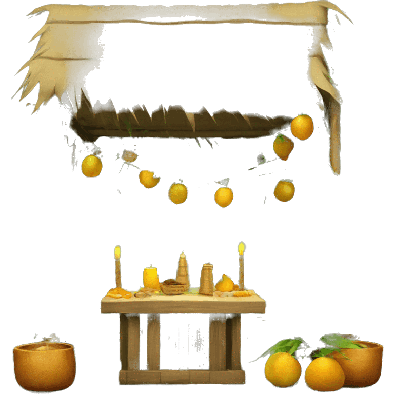 sukkot sukkah hut with decorations emoji