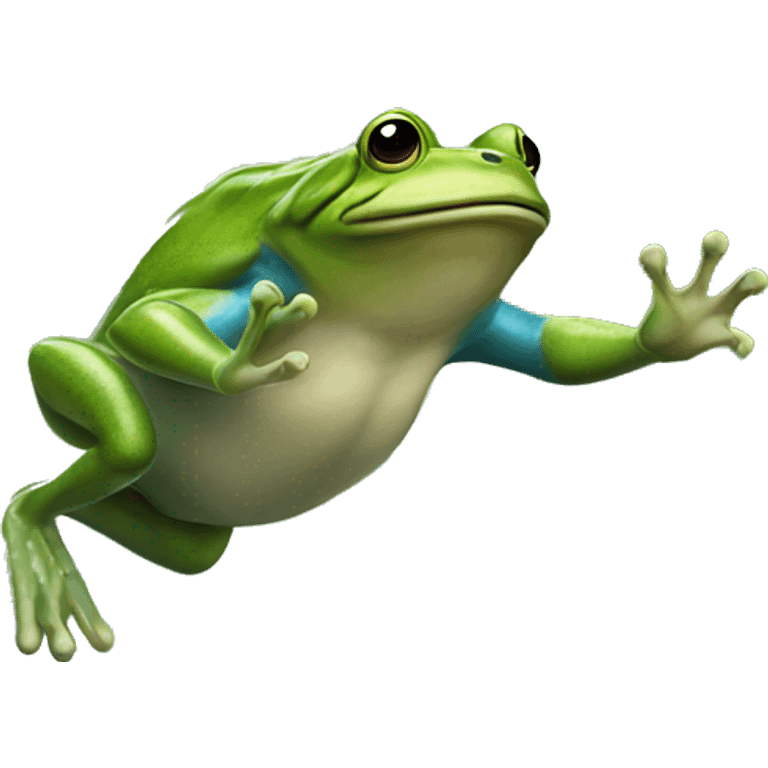 Bullfrog jumping emoji