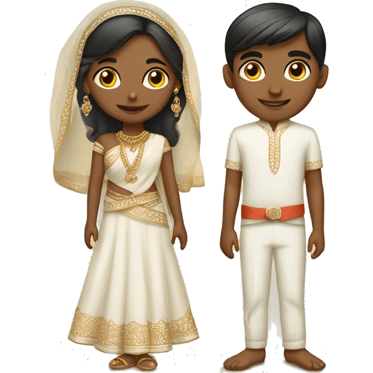 Indian wedding indian boy and american girl emoji