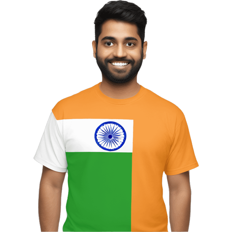 india flag merchandise on a person emoji