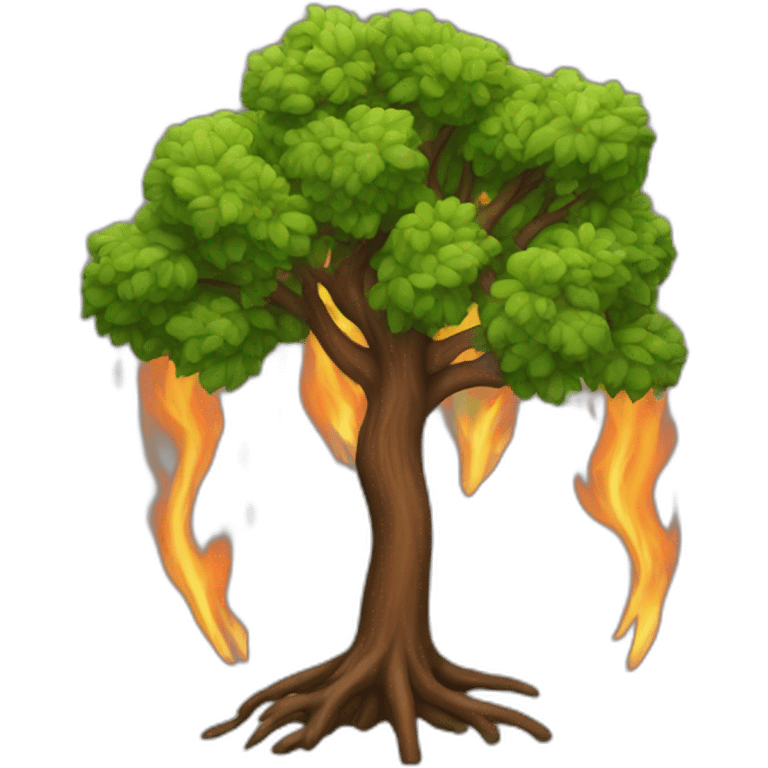 tree burning emoji