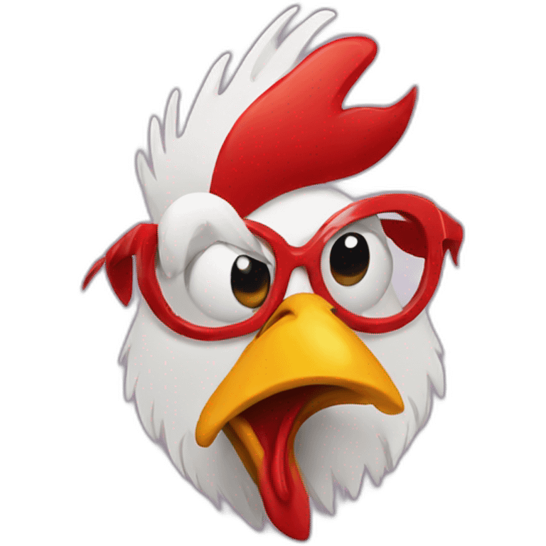 rooster with clown mask emoji