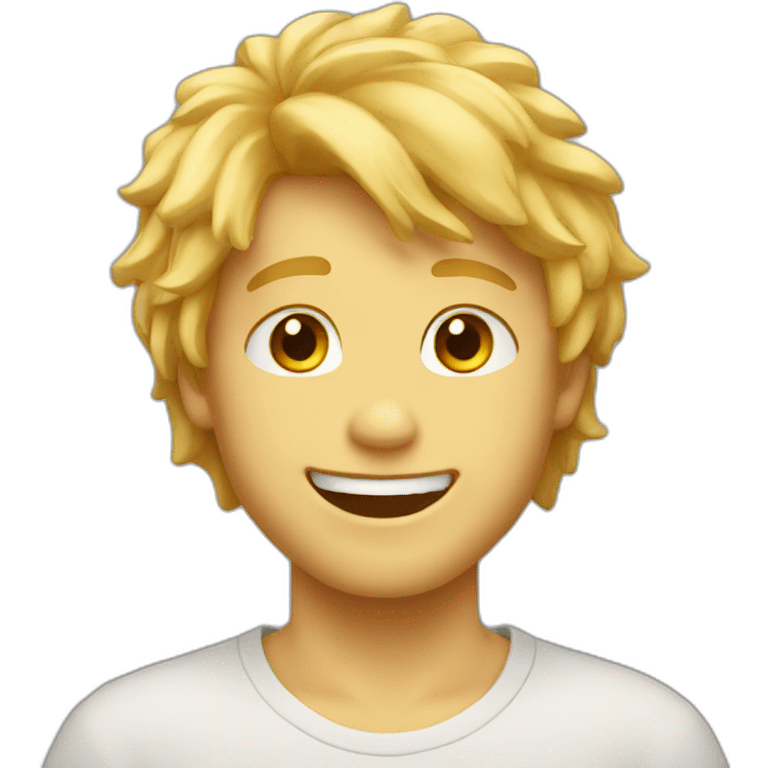 Happy golden hair boy emoji