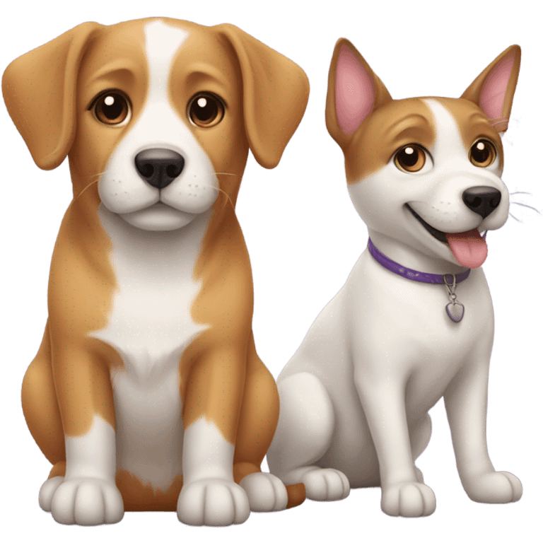 Cute cat and dog emoji