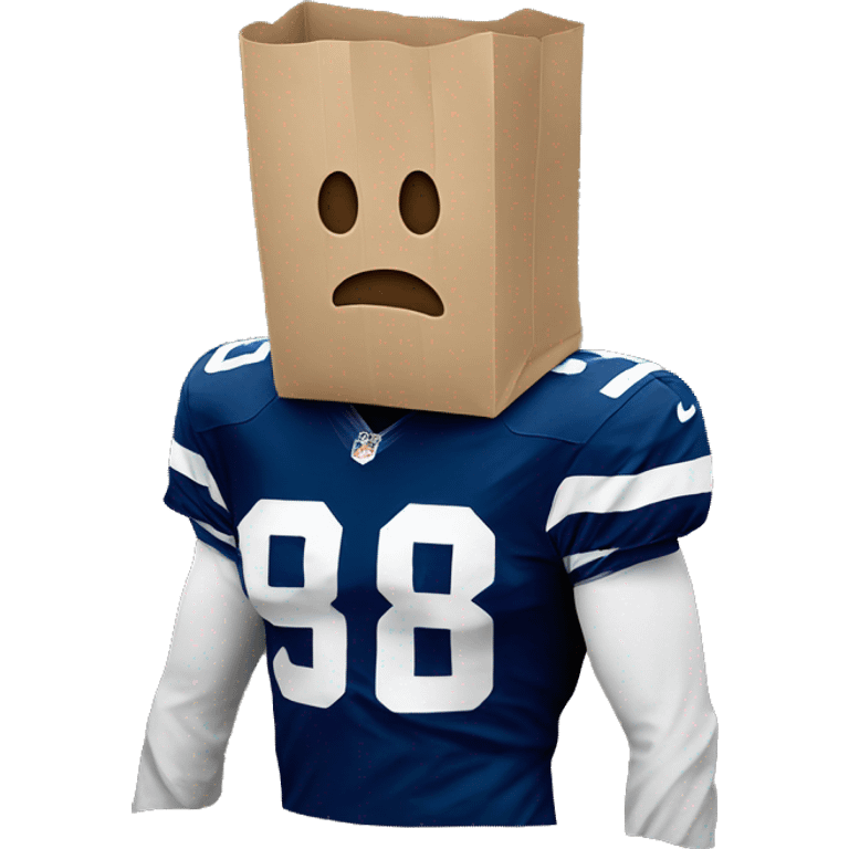 Dallas cowboy fan with paper bag over head emoji