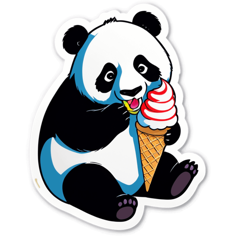 Panda eating ice cream emoji