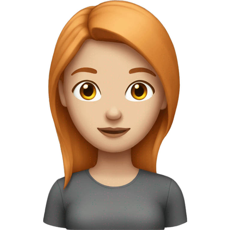 Beautiful girl with straight ginger hair  emoji