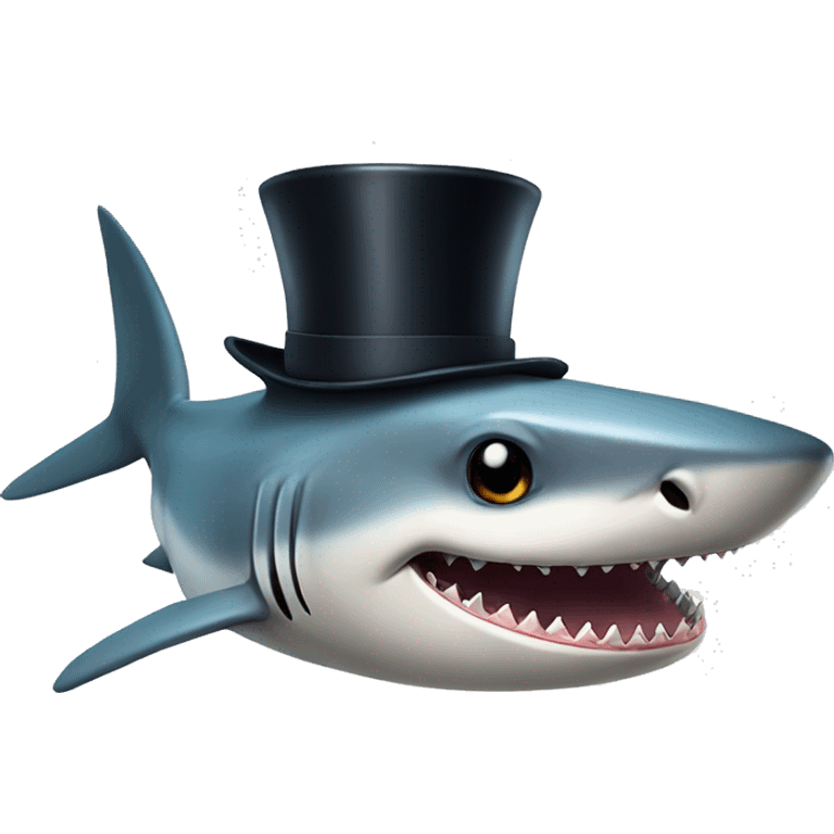 Shark with a top hat emoji