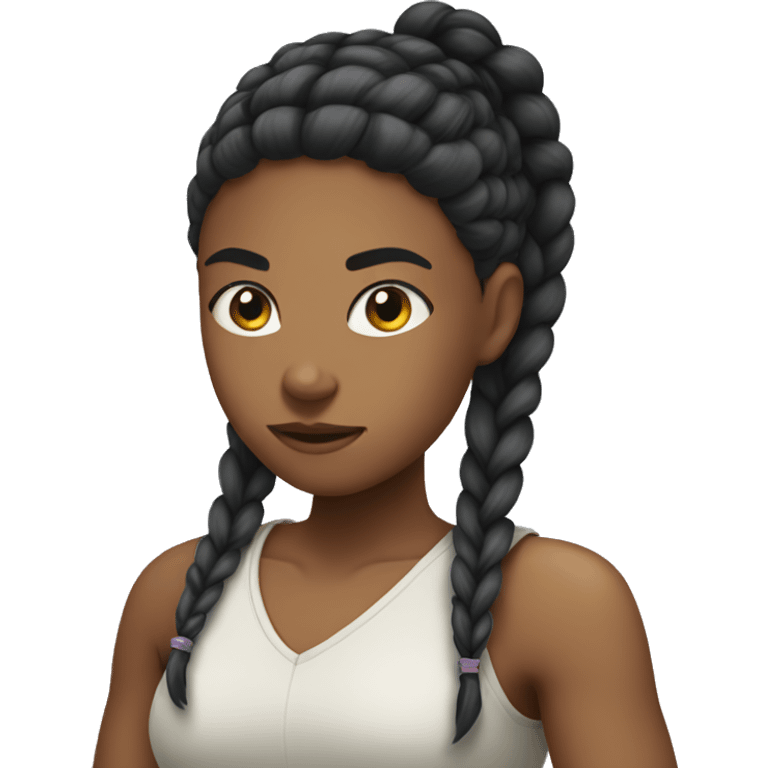 Girl with braids ready to fight emoji