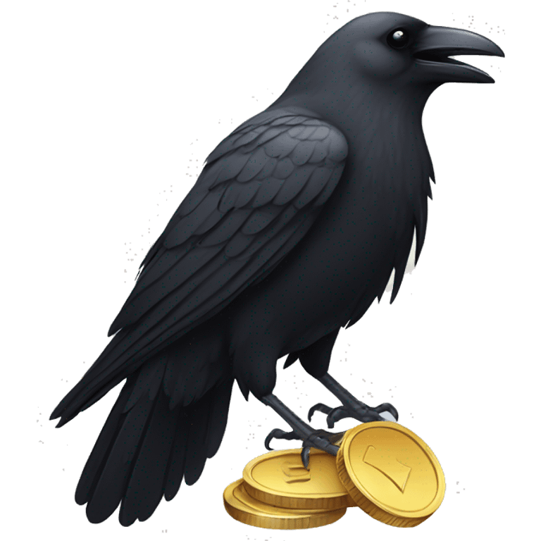 Crow and coin emoji