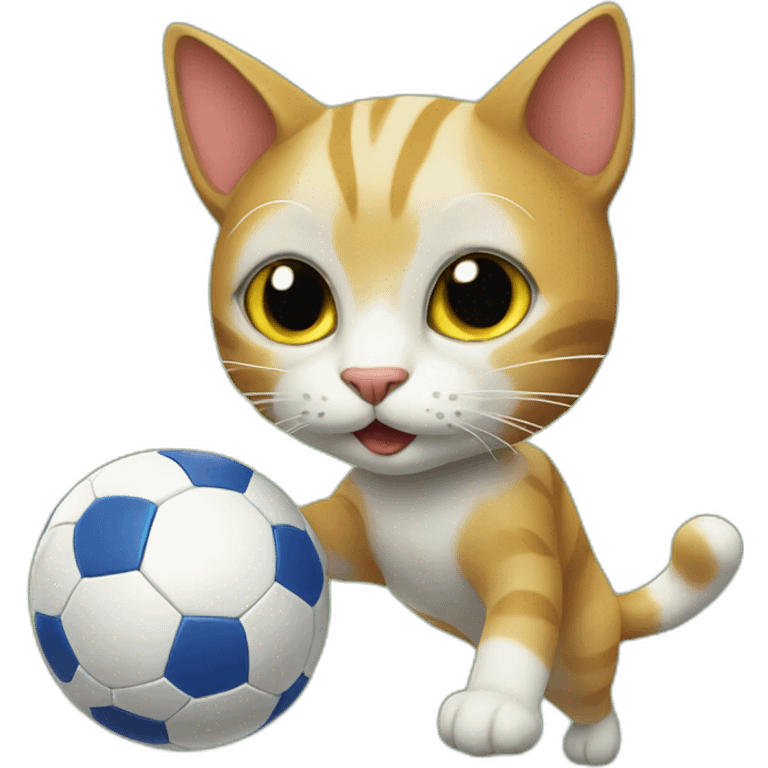 Cat playing soccer emoji