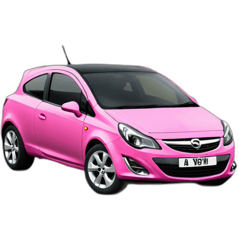 pink vauxhall corsa with minor damage to the front emoji