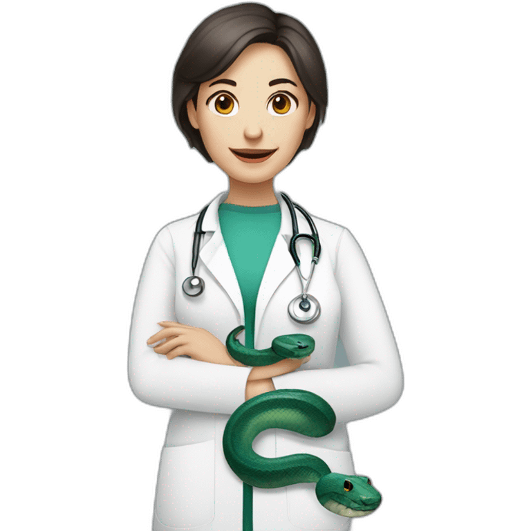 She white face doctor is in the form of a snake emoji