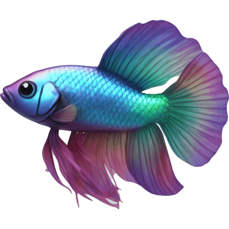 Iridescent beta fish emoji