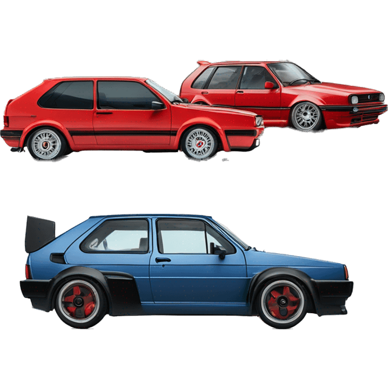 volkswagen golf mk 2 next to a ferrrari f40 emoji