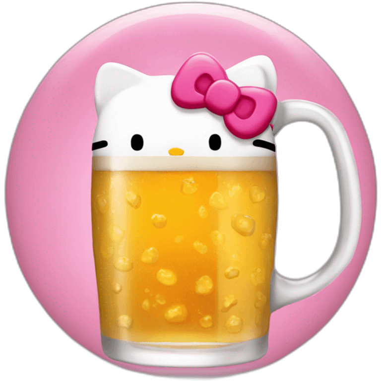 Hello kitty tomando cerveza emoji