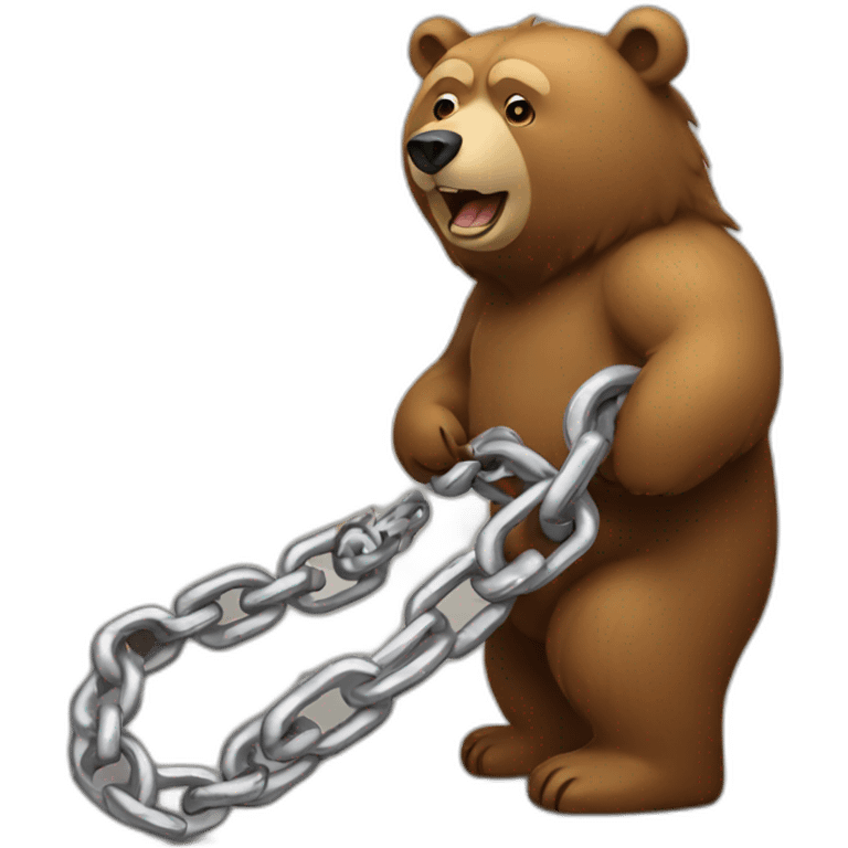 bear building a chain emoji