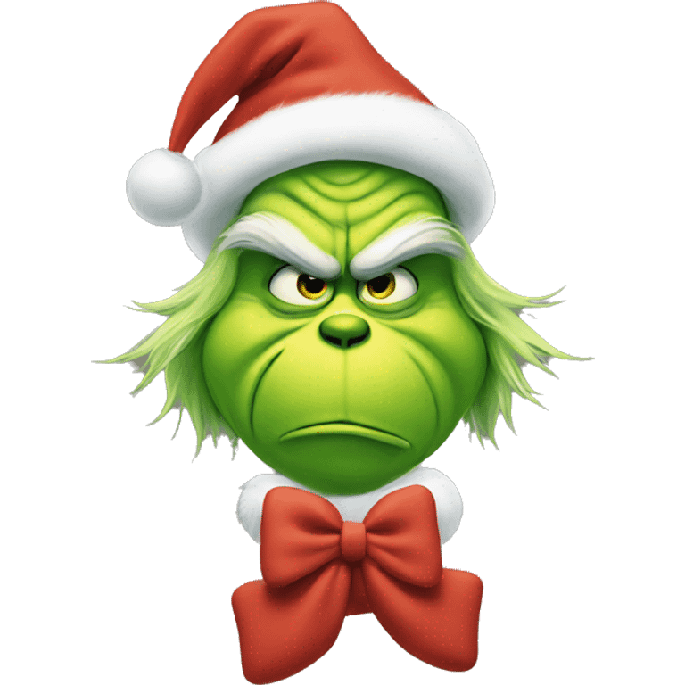 Grinch with a bow emoji