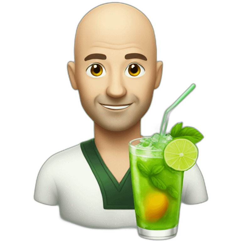 Bald Man with mojito emoji