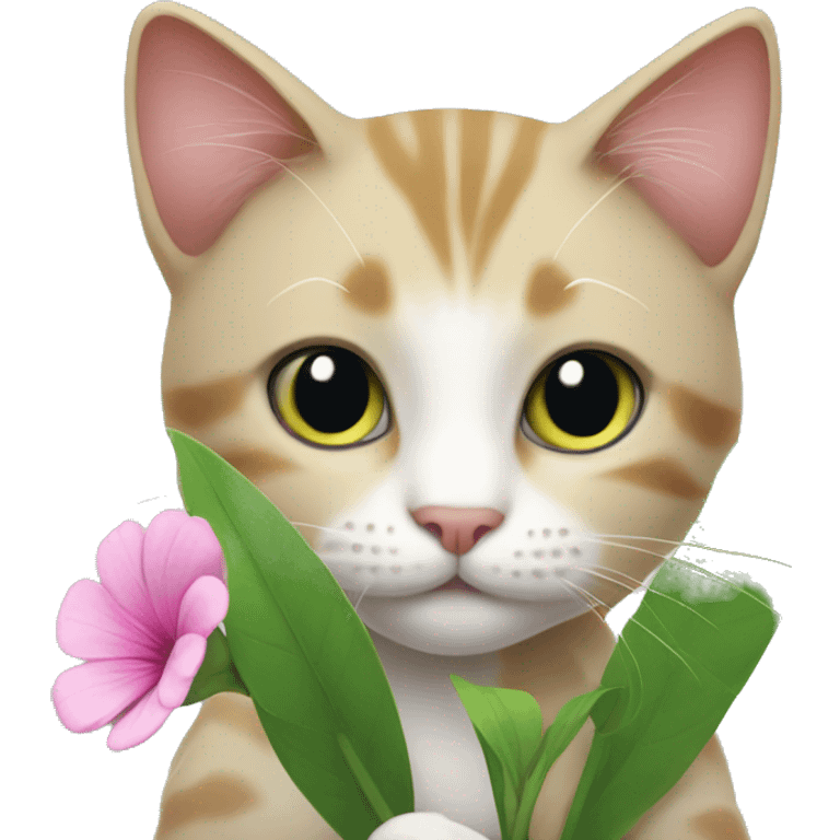 Cat with a flower  emoji