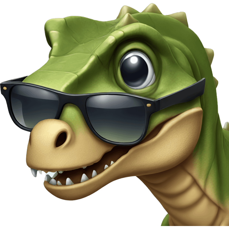 Dinosaur with sunglasses emoji