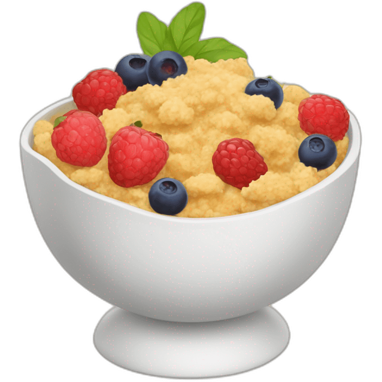 a bowl of crumble with fruits emoji