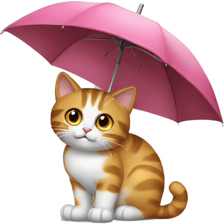 Cat with unbrella emoji