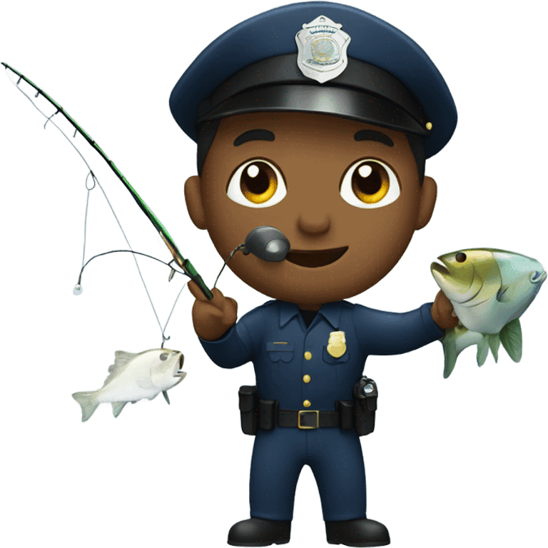 Cop fishing in the ocean emoji