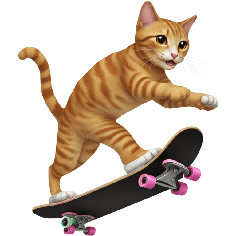 Cat skateboarding emoji