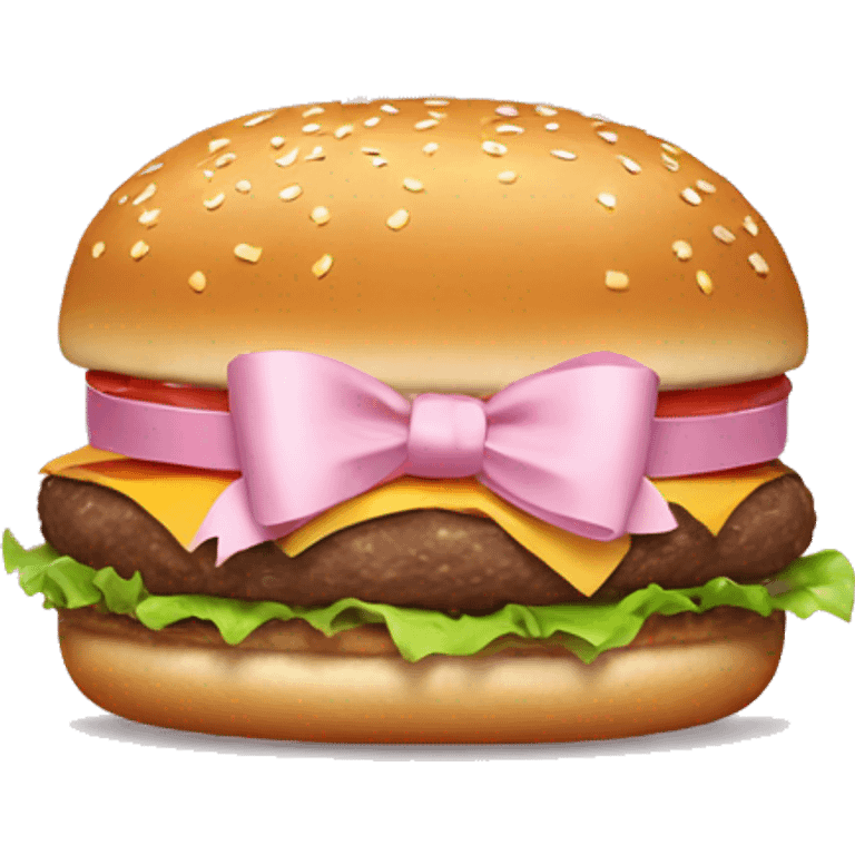 Burger with a light pink bow emoji