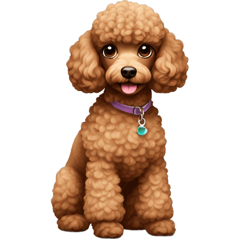 Mini poodle in brown color emoji