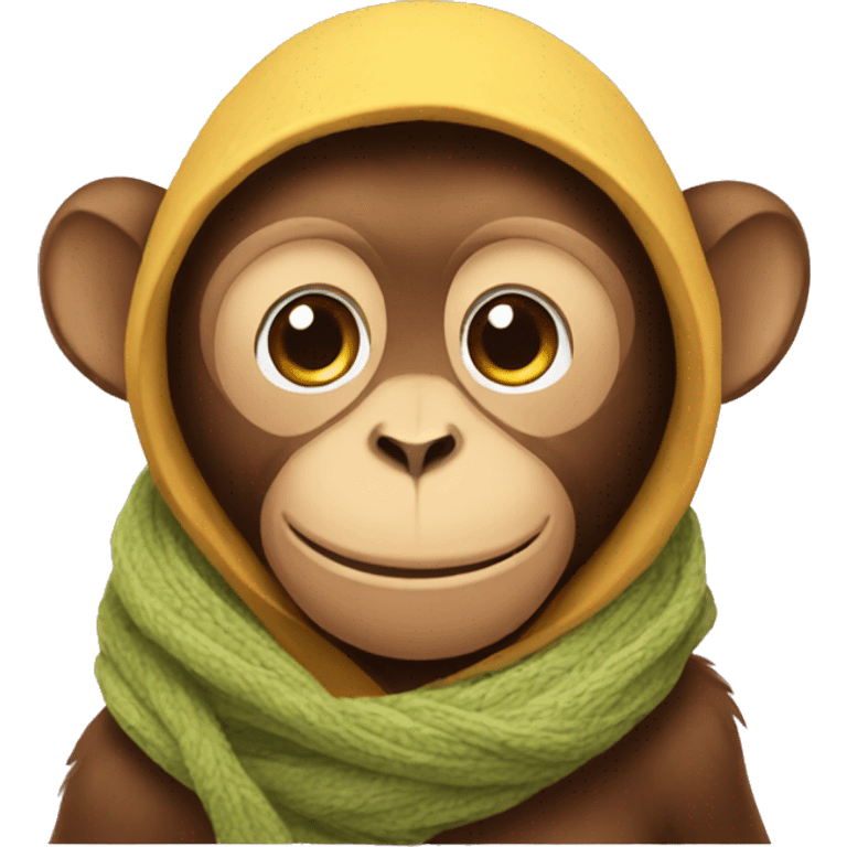 Monkey wearing scarf emoji