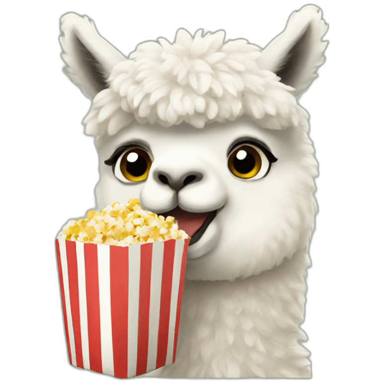 alpaca eating popcorn emoji