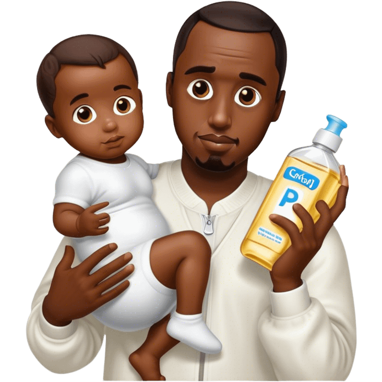 p diddy holding baby oil emoji