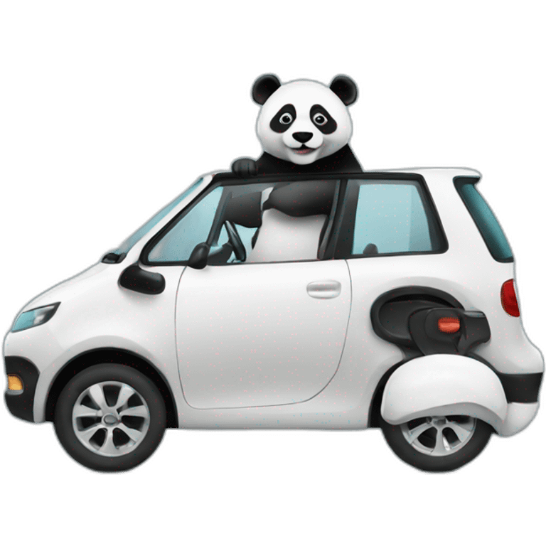 Driving Panda in car emoji