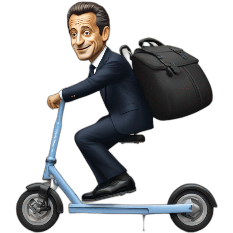 Nicolas Sarkozy sur une trotinette emoji