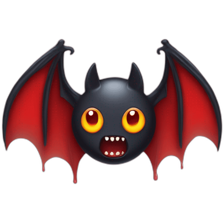 bat with wings vampire fangs dripping red slime emoji